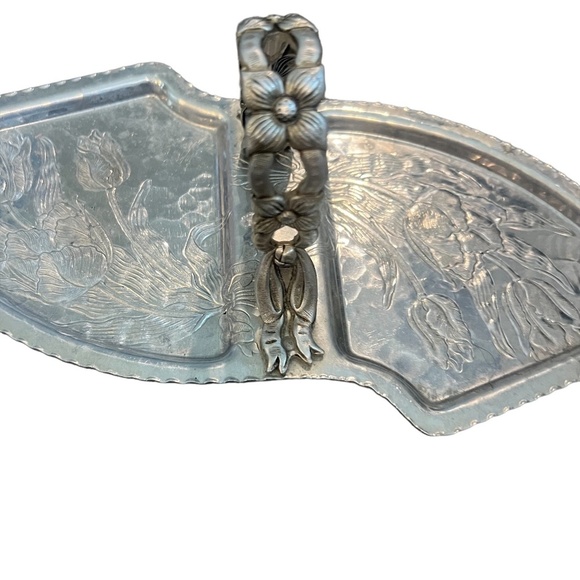 Vintage Hand Forged Aluminum Rodney Kent Relish Pickle Tray W/O Glass Inserts - Picture 5 of 9